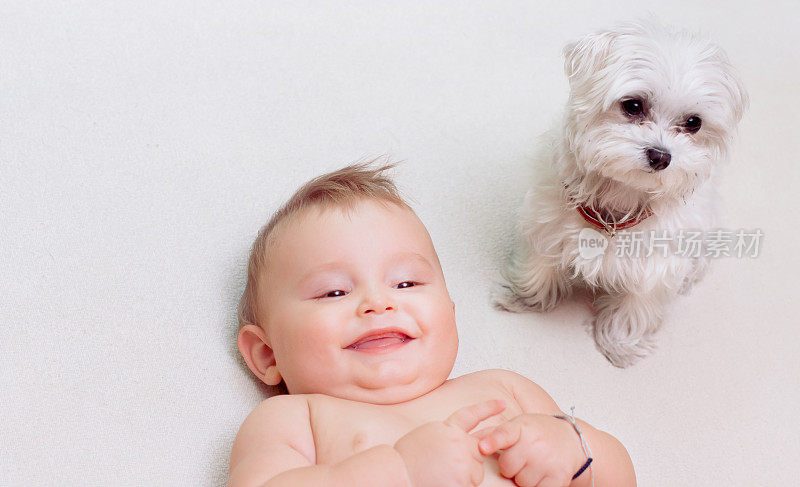 Baby and dog